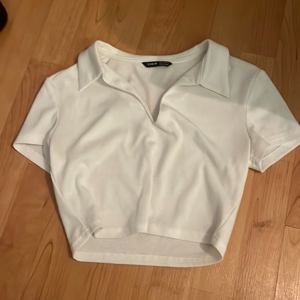 Cropped Collared SHEIN Top
